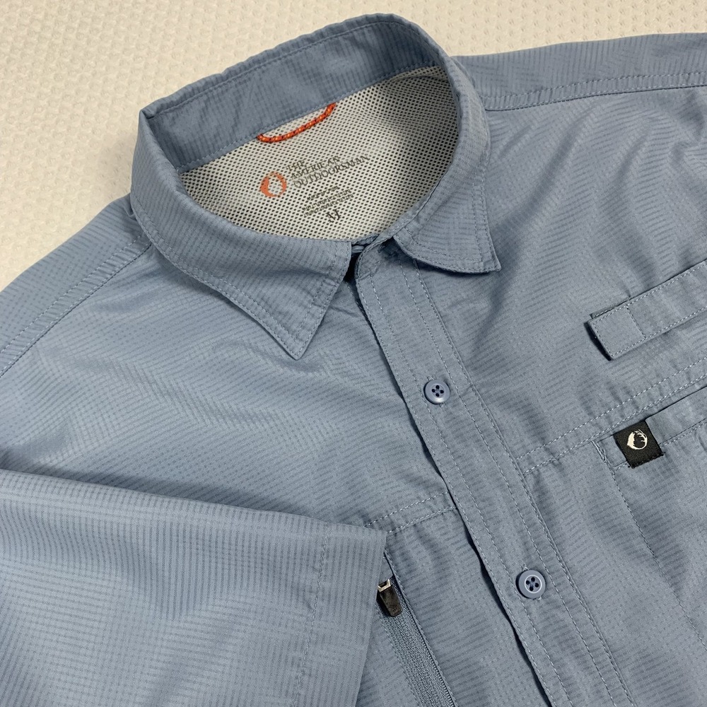 American Outdoorsman Men's M Blue Vented Short Sleeve Fishing Shirt